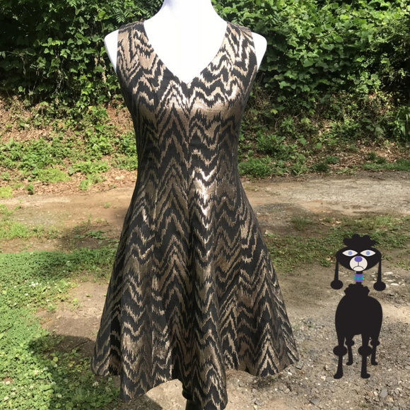 Vince Camuto Dresses & Skirts - J Jacquard ZigZag Dress Fit and Flare Sleeveless 2